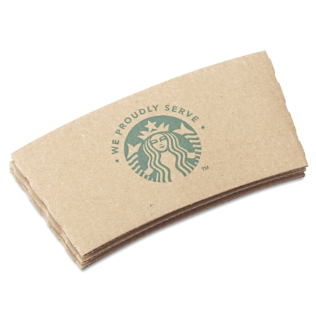 Starbucks Cup Sleeves, For 12/16/20 oz Hot Cups, Kraft, PK1380 PK 11020575